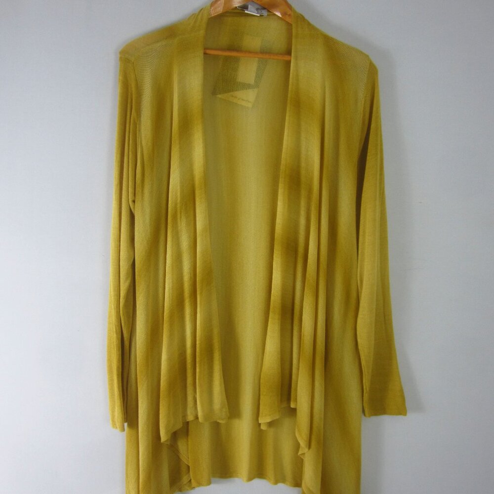 New Renee Greenstein Attitudes Womens S Yellow Ombre LS Open Knit Cardigan NWT